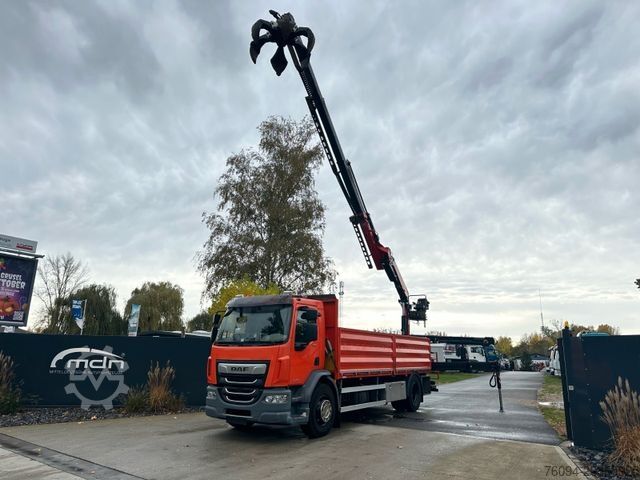 LKW mit Pritsche (offen) DAF LF 320 Pritsche SCHROTTGREIFER KRAN 14m FUNK