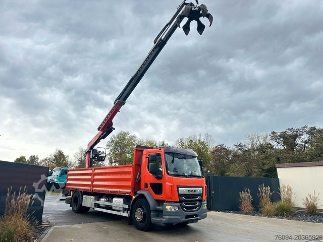 LKW mit Pritsche (offen) DAF LF 320 Pritsche SCHROTTGREIFER KRAN 14m FUNK