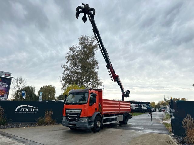 Autokran DAF LF 320 Pritsche SCHROTTGREIFER KRAN 14m FUNK
