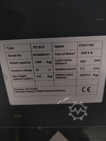 Mitfahr-Deichselstapler PROTEUS-LIFT PS B12