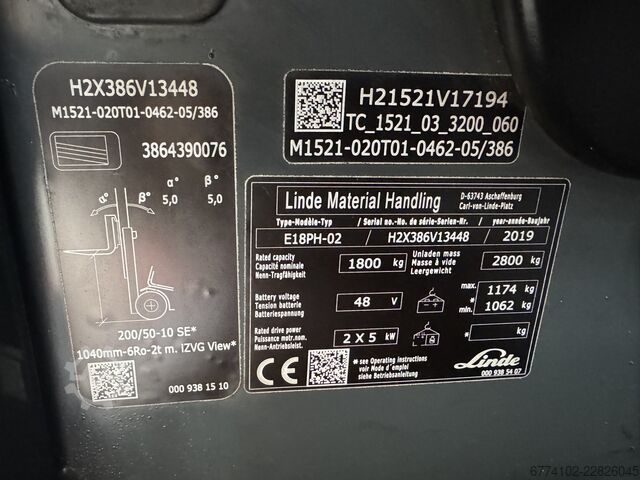 Elektrisch – 4 Räder Linde E18PH  + Ladegerät NEU 48120 --EK