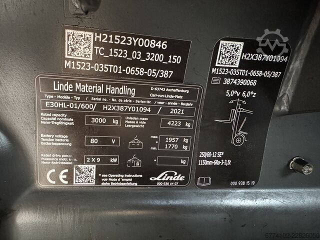 Elektrisch – 4 Räder Linde E30/600HL