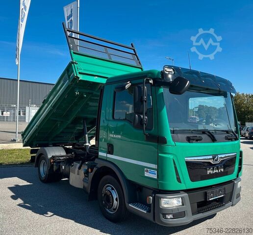 Three-sided tipper truck MAN TGL8.220Meiller/3-Sitze/NL4,2To/2xAHK/72 tkm/Top