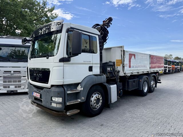 LKW mit Pritsche (offen) MAN TGS 26.400 6X2 Kipper mit Kran Hiab 166-3