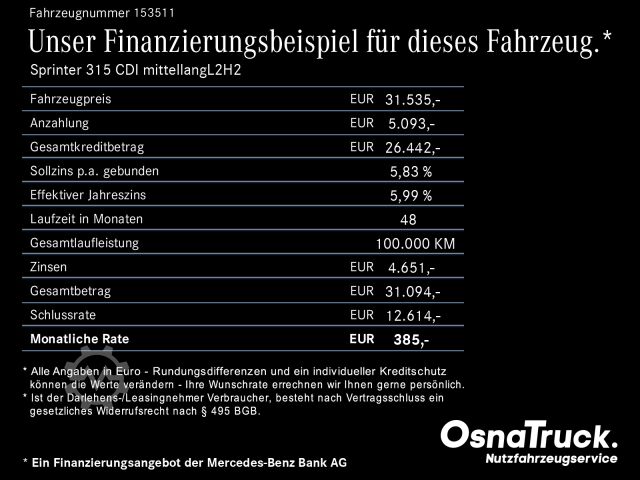 Panel van Mercedes-Benz Sprinter 315 CDI mittellangL2H2 AHK,Standheizung