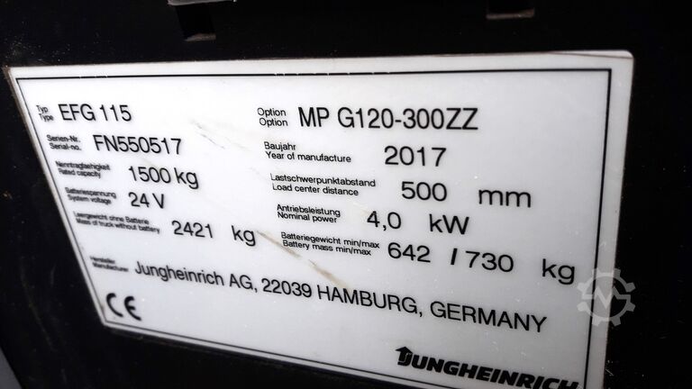 3-Rad-Gabelstapler Jungheinrich EFG 115