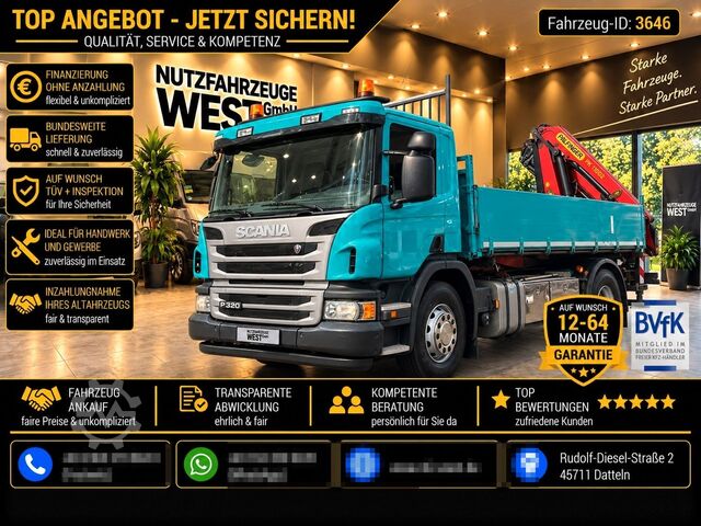 Kipper LKW SCANIA P320 Kipper Funk-Kran PK11002*36Tkm*Euro6*AHK*