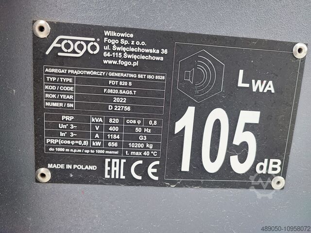 Stromaggregat Fogo FDT 820 S Fogo FDT 820 S