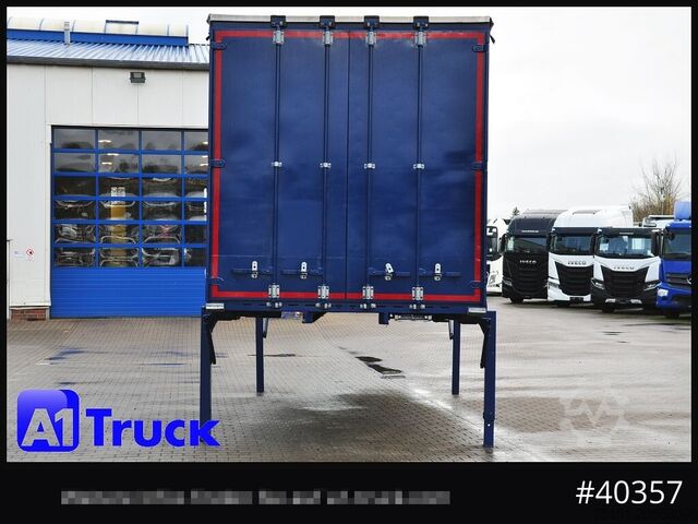 Swap body with flatbed & tarp KRONE Wechselbrücke 7,45, Code XL, Bordwand, neue Plane