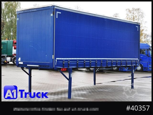 Swap body with flatbed & tarp KRONE Wechselbrücke 7,45, Code XL, Bordwand, neue Plane