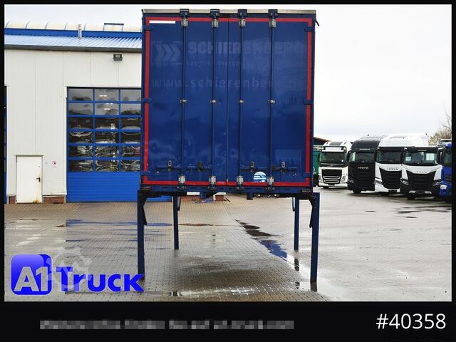 Swap body with flatbed & tarp KRONE Wechselbrücke 7,45, Code XL, Bordwand, neue Plane