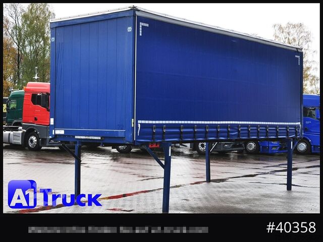 Swap body with flatbed & tarp KRONE Wechselbrücke 7,45, Code XL, Bordwand, neue Plane