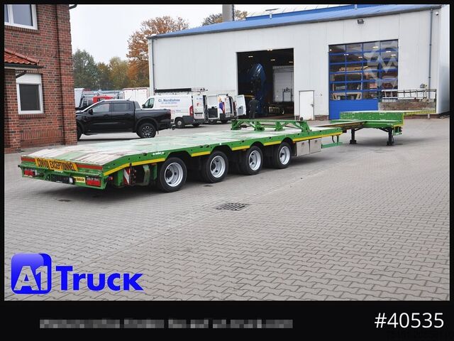 Low loader semitrailer MEUSBURGER MTS-4, Mega, 2x Lenkachse, Liftachse, Tele 4000mm
