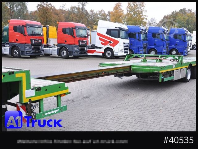 Low loader semitrailer MEUSBURGER MTS-4, Mega, 2x Lenkachse, Liftachse, Tele 4000mm