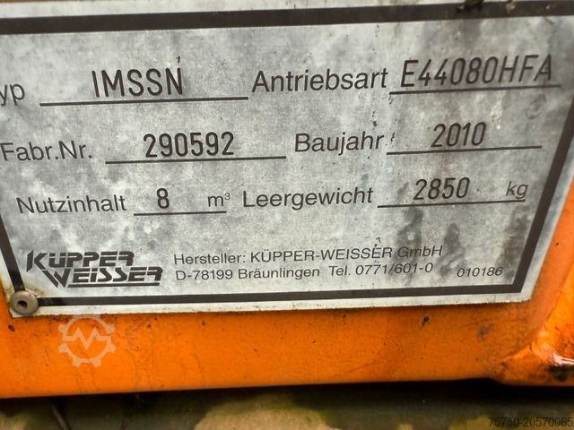 Abrollkipper  Küpper Weisser  Salzstreuer 8 cbm Winterdienst