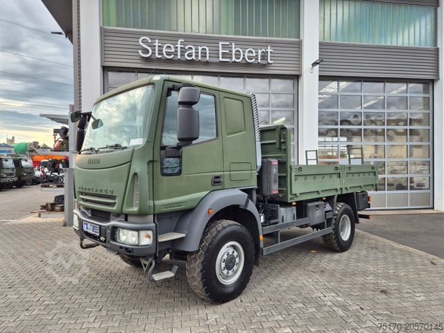 Flatbed truck IVECO Eurocargo ML100E22WM-BW 4x4 Pritsche L-Haus Bett