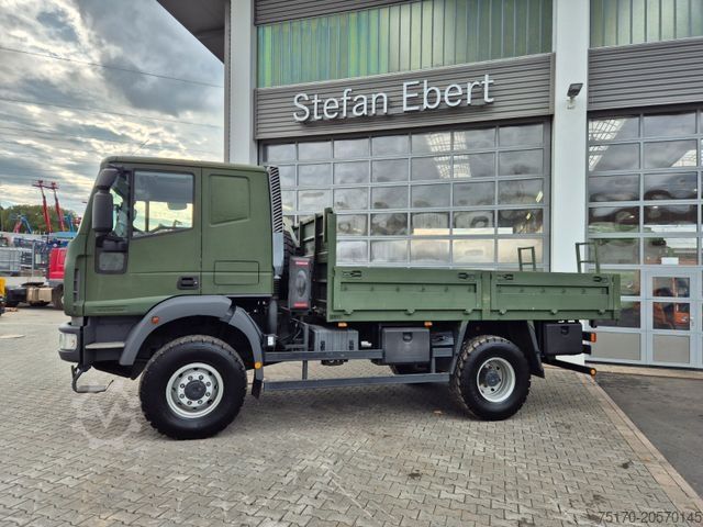 Flatbed truck IVECO Eurocargo ML100E22WM-BW 4x4 Pritsche L-Haus Bett