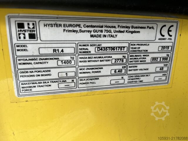 Reach Truck Hyster R1.4