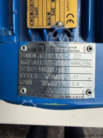 Water pump KSB ETABLOC-G 32-125.1/222 – 2,2 kW KSB ETABLOC-G 32-125.1/222 – 2,2 kW