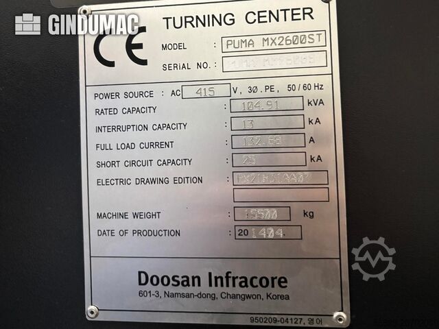 Horizontal-Drehmaschine DOOSAN Puma MX2600ST