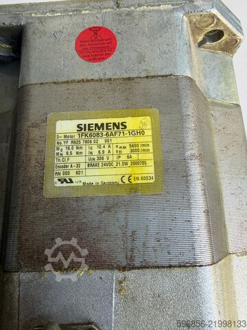 Siemens 1FK6083-6AF71-1GH0 16Nm 3000rpm Encoder A-32 Siemens 1FK6083-6AF71-1GH0 16Nm 3000rpm Encoder A-32 Siemens 1FK6083-6AF71-1GH0 16Nm 3000rpm Encoder A-32