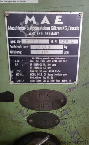 Hydraulische Presse MAE S 10 S