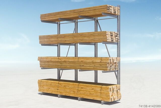 Cantilever rack 4 Stück Kragarmregal-Ständer einseitig Höhe: 4,16 m / Tiefe: 1,2 m / Länge: 4 m