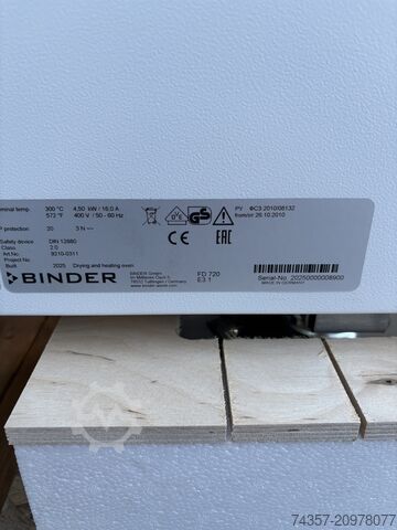 Binder FD 720 Laboratory Dryer Binder FD 720