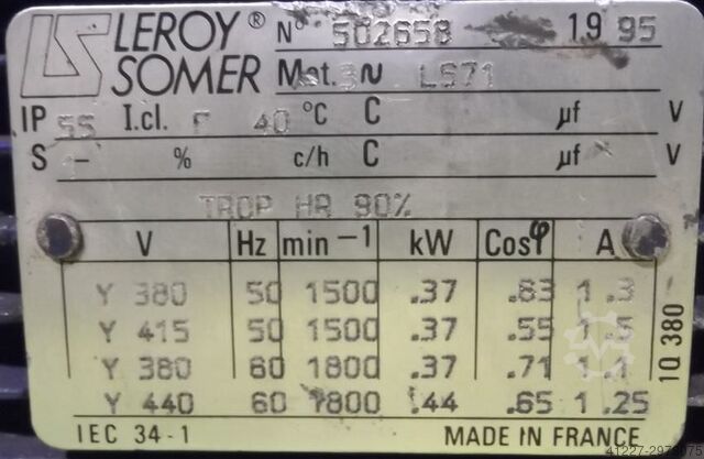 Adjustable gear motor 0.37 kW 22.5-133 rpm MOTOVARIO NK/005/F