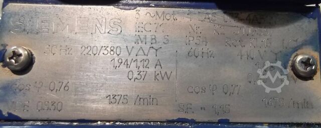 Gear motor 0.37 kW 100/1500 rpm Siemens 1LAD73-4AB21