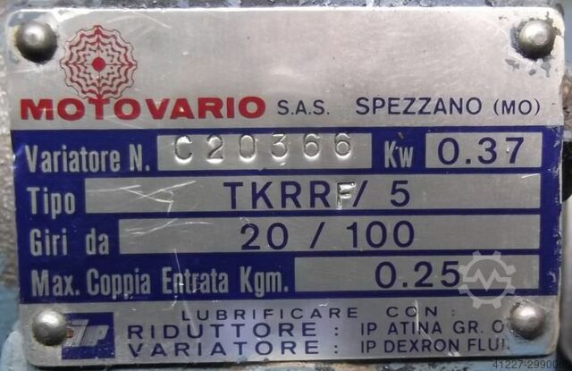 Regelbarer Getriebemotor 0,37 kW 20-100 U/min Motovario TKRR/5