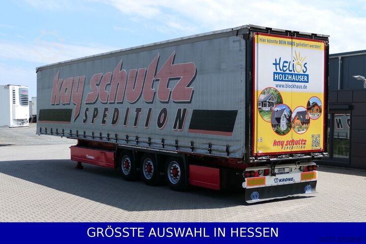 Open semitrailer with tarp KRONE Liftachse Palettenkasten BPW Hubdach