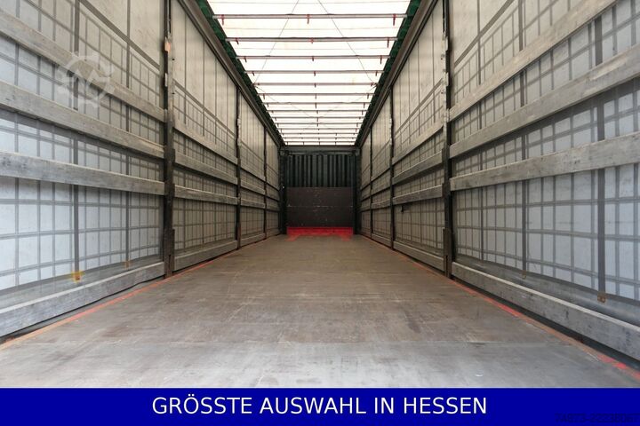 Open semitrailer with tarp KRONE Liftachse Palettenkasten BPW Hubdach