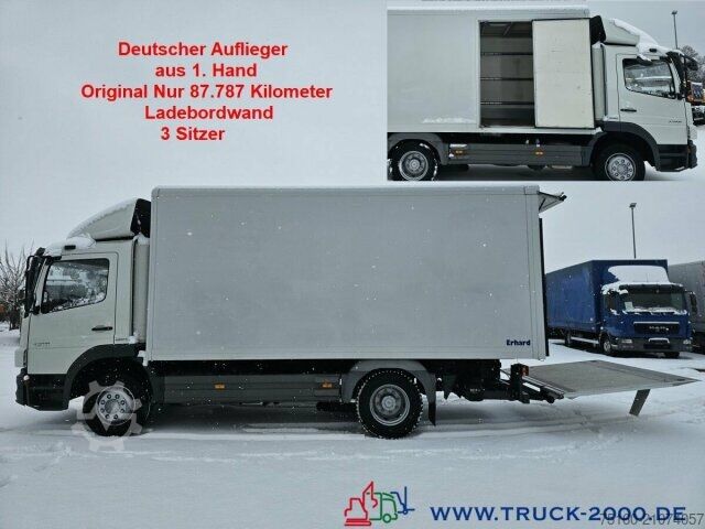 LKW mit Kofferaufbau Mercedes-Benz 1218 Seitentür LBW 3Sitze Original 87787KM Klima