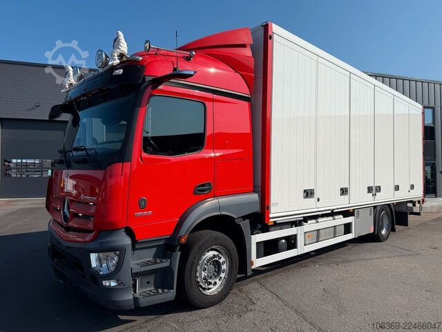 Box truck MERCEDES-BENZ Actros 1832 4x2 Sideopening 8,0 m Alubox