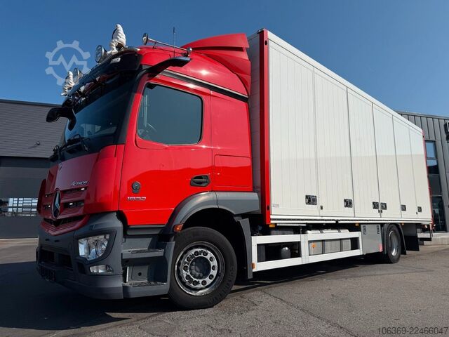 Box truck MERCEDES-BENZ Actros 1832 4x2 Sideopening 8,0 m Alubox