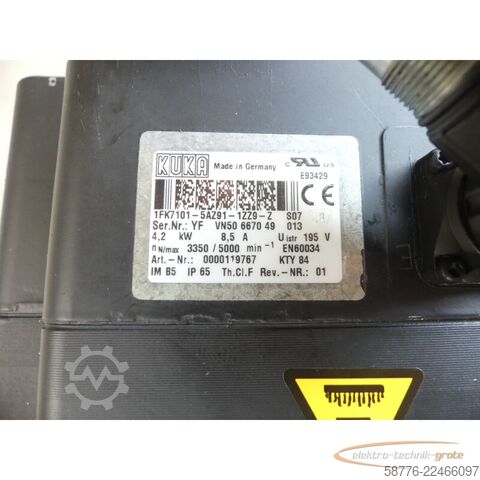 Control unit KUKA 1FK7101-5AZ91-1ZZ9-Z S07 Servomotor SN: YFVN50667049013