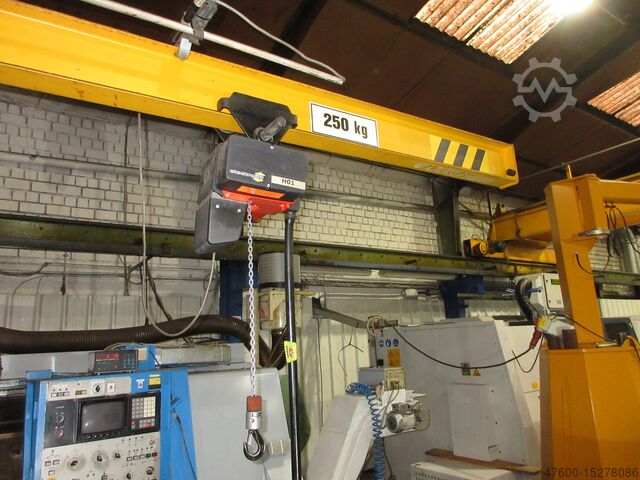 Slewing jib crane Column-mounted slewing jib crane Traveling crane Vetter mobiler Schwenkkr Kran L 3m 250KG Hallenkran Mobilus Mob 0,25t + Kettenzug