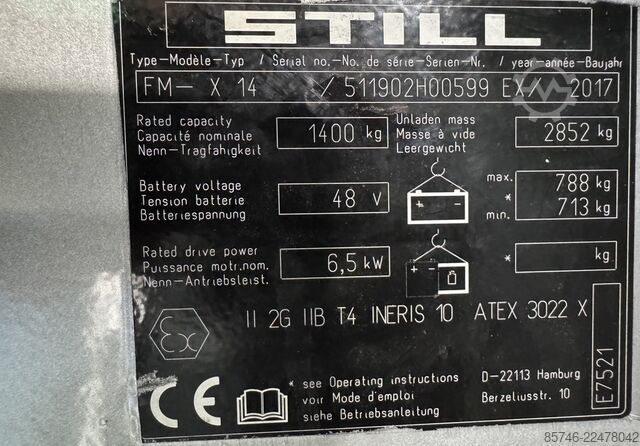 FM-x 14 * Atex EX * Miretti 2G / Z1 * Triplex FFL !! STILL FM-x 14 * Atex EX * Miretti 2G / Z1 * Triplex FFL !!