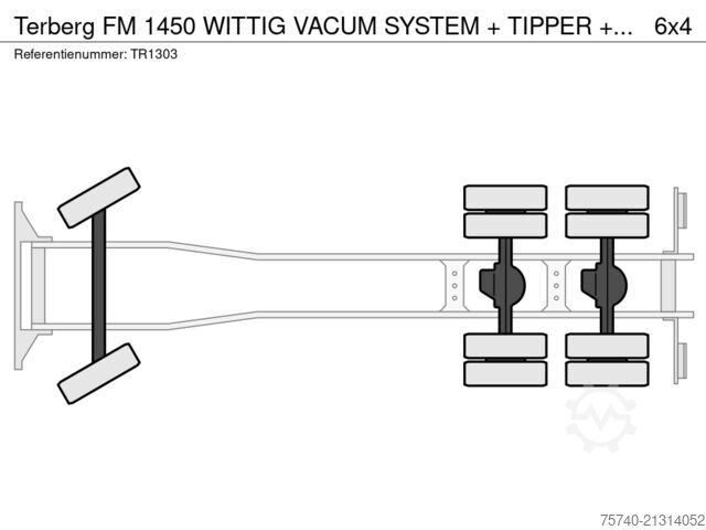 Vacuum truck Terberg FM 1450 WITTIG VACUM SYSTEM + TIPPER + FULLY WO...
