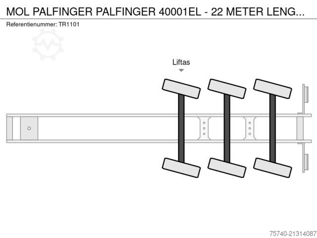 Flatbed MOL PALFINGER PALFINGER 40001EL - 22 METER LENGTH +...