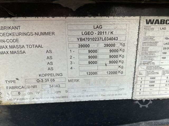 Container transport LAG FT Tank / BPW Axles / Drumbrakes /...