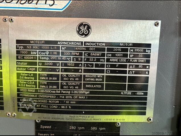 Elektromotor General Electric 7600 kW N3 HXC 1000 L/8