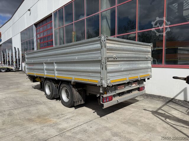 Log trailer Möslein DTD18  19 t Tandemkipper- Tieflader + Steckrungen, Breite Reifen