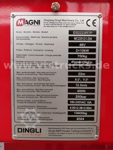 Arbeitsbühne MAGNI Magni ES2223RTP 22m Scherenbühne Megadeck 3x