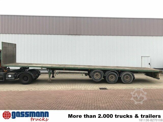 Open semitrailer with tarp General trailer SYY3FP Plattformauflieger, Liftachse
