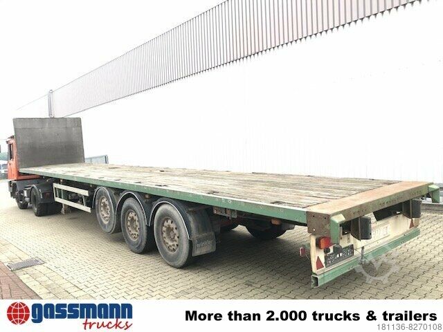 Open semitrailer with tarp General trailer SYY3FP Plattformauflieger, Liftachse