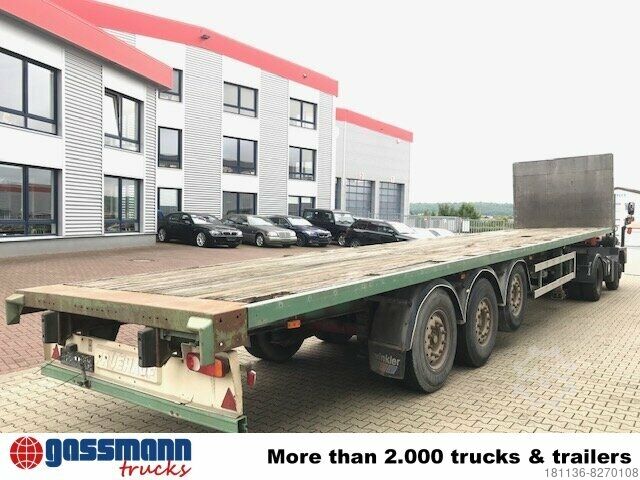 Open semitrailer with tarp General trailer SYY3FP Plattformauflieger, Liftachse