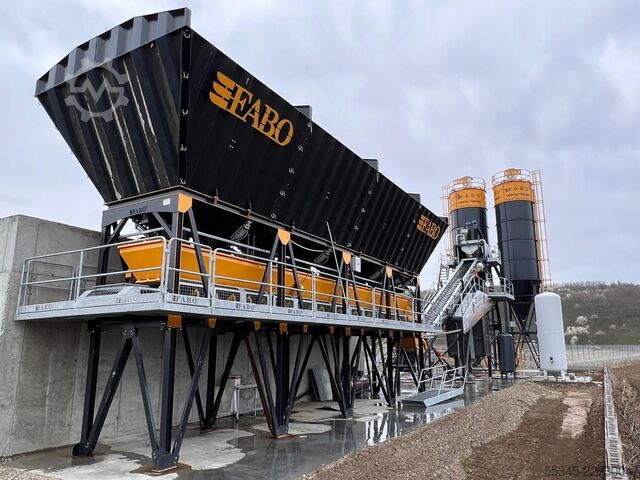 Stationäre Betonmischanlage FABO Concrete Plant 60 m³/h Compact Concrete Batching Plant
