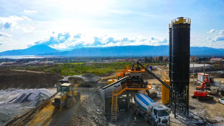Mobile Betonmischanlage FABO Mobile Concrete Batching Plant 100 m3/h Mobile Concrete Batching Plant